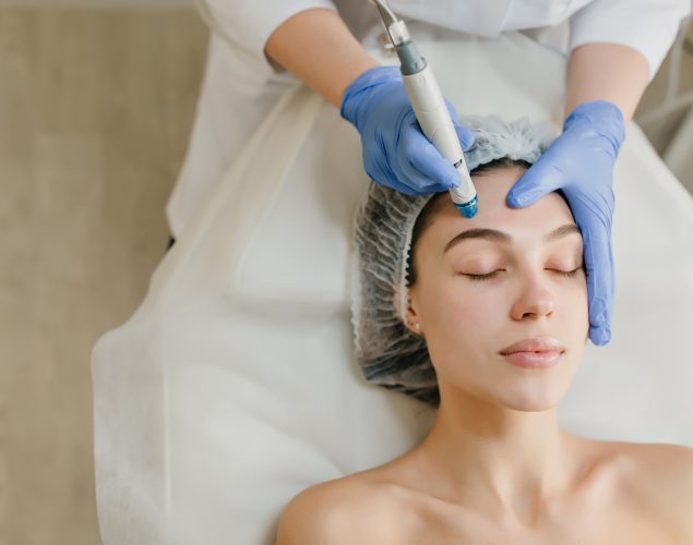 view-from-above-of-beautiful-woman-enjoying-cosmetology-procedures-rejuvenation-in-beauty-salon-dermatology-doctor-at-work-healthcare-therapy-botox